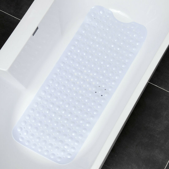 Bette Extra Long Bathtub Mat with Solid Suction Cups Non-Slip Bath Mat pvc Material Bathroom Shower Mat Machine Washable Anti Mildew Anti-fungal