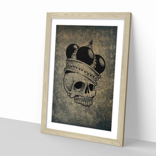 'Skull with a Crown' Framed Graphic Art