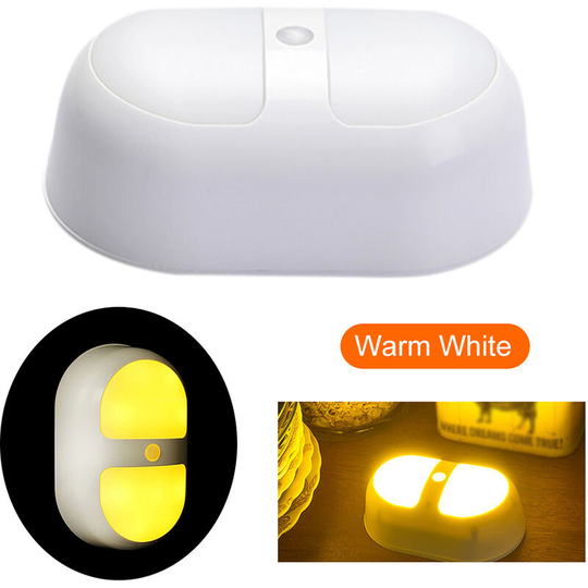 Motion Sensor Light Wall Lamp Led Night Light Human Body Induction Lamp for Hallway Stair Bedroom Kitchen Bathroom Cabinet Closet,model:Warm white