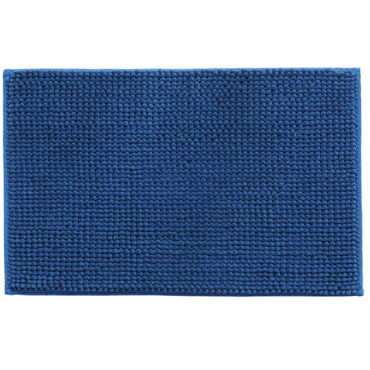 Sunflowergb - Bathroom Floor Mat Absorbent Anti-Slip Short Plush Chenille Rubber Floor Mat Bathroom Mat (Blue)