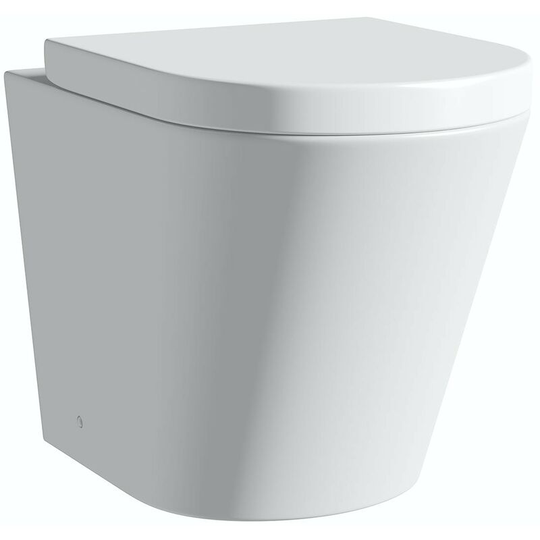 Contemporary back to wall toilet with soft close seat - White - Orchard