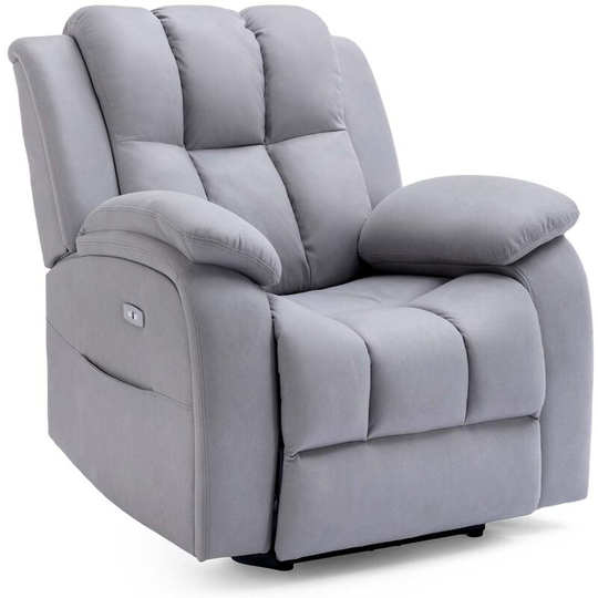 More4homes - brookline electric fabric auto recliner armchair gaming usb lounge sofa chair grey - Grey