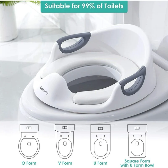 Potty Training Toilet Seat , Toddlers Toilet Trainer Ring for Boys or Girls, Apply to Round and Oval Toilets (White) - Homfa