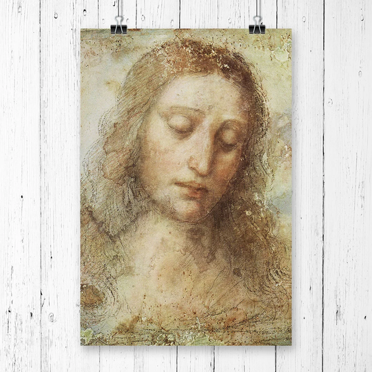 'Head of Christ' by Leonardo Da Vinci Graphic Print