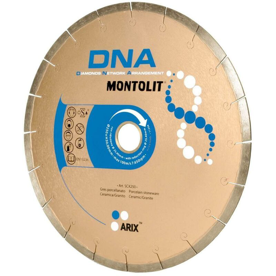 Diamond disc 250 mm for porcelain stoneware ceramic granite Montolit dna SCX250
