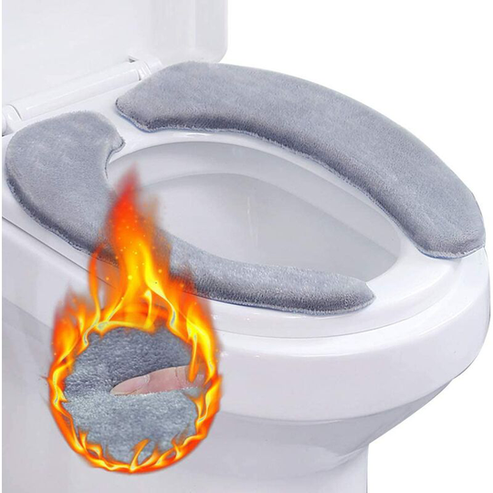 Perlerare - Toilet Seat Cover, 2pcs Memory Foam Toilet Seat Cover Washable Toilet Seat Cushion Toilet Heating Pad