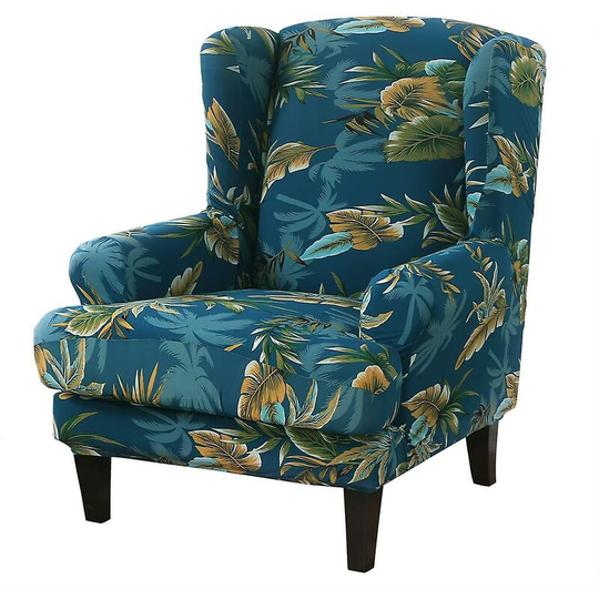 Elastic Wing Chair Sofa Cover Armchair Cover Color Polyester-cotton (green)