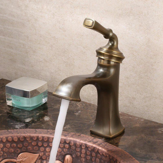 Classic style tall sink faucet in solid bronze bronze