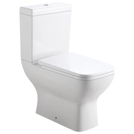 Dilsen Close Coupled Toilet with Button Flush and Soft Close Seat