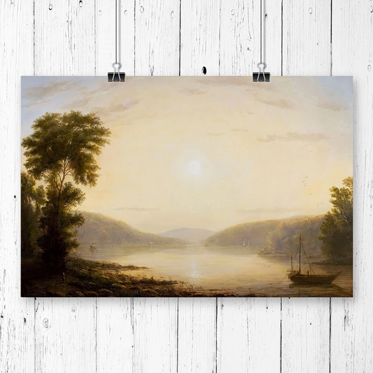 'Sunrise over the Hoodson River' by T.W. Whittredge Painting Print