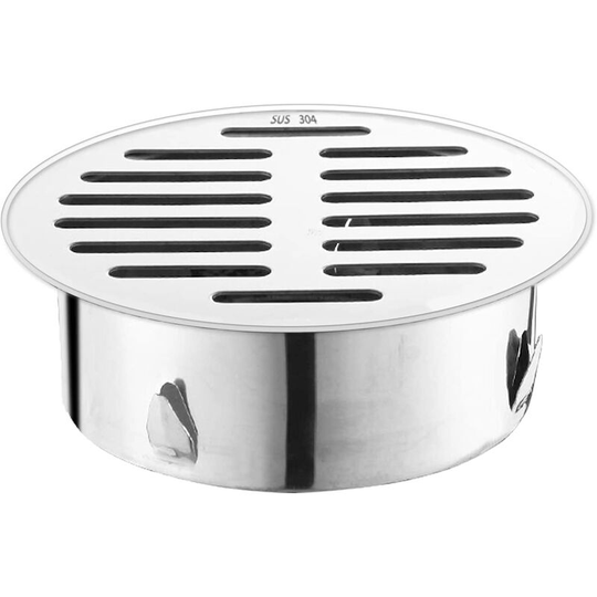 Stainless Steel Floor Drain, Stainless Steel Balcony Anti-Clog Floor Drain, Removable Steel Floor Filter for Outdoor Yard Use (160 Flat Mouth)