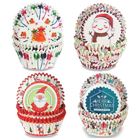 400 Christmas Series Printed Cake Cups Baking Appliance Oil proof Paper Cake Paper Holder