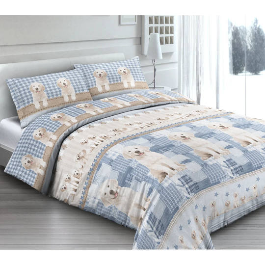 Tierney Light Blue/Brown/White Duvet Cover Set