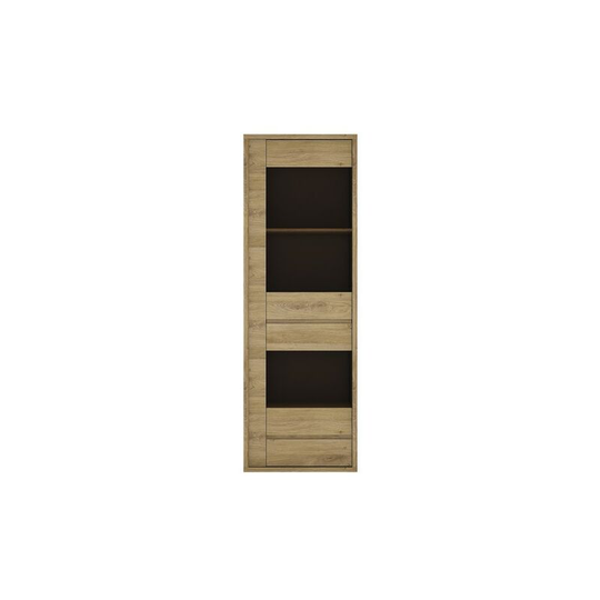 Tiamaria Glazed Wood Display Cabinet - 1 Door 1 Drawer - Brown