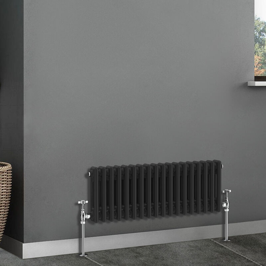 Traditional Radiator Cast Iron Style Radiator 2 Column Black 300x830mm