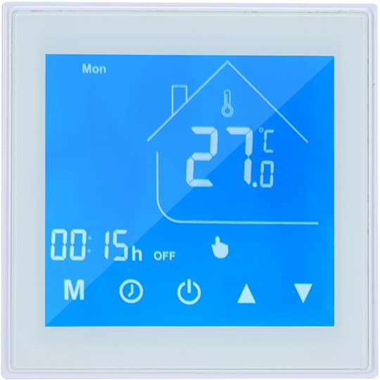 Thermostat Temperature Controller LCD Display Week Programmable for Water Heating for Household, White&A - White&A