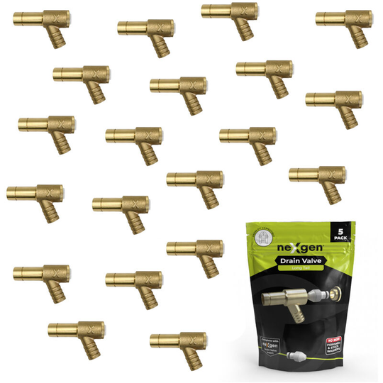 Long Tail 15mm Drain-off Valve ( l) - 20 Trade Pack - Nexgen