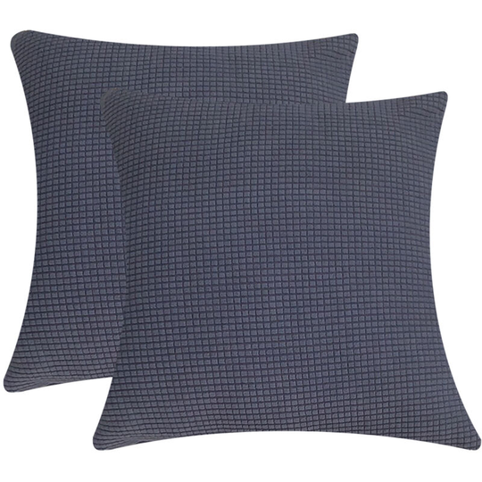 Armchair Cover Solid Color Elastic Stretch Sofa Cover (Gray, 2PCS Cushion Cover Only)