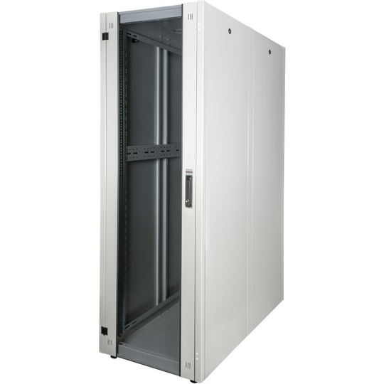 Rackmatic - Rack Cabinet 19 Mobirack standing 42U Width 600 Depth 1200 White Glass Door