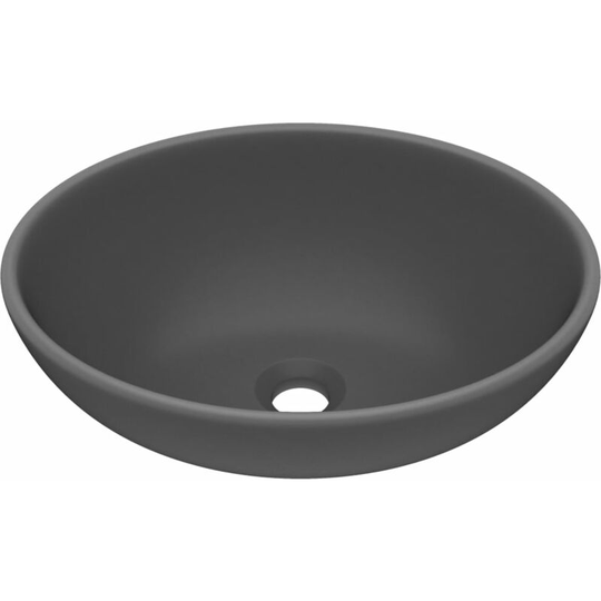 Vidaxl - Luxury Basin Oval-shaped Matt Dark Grey 40x33 cm Ceramic Grey