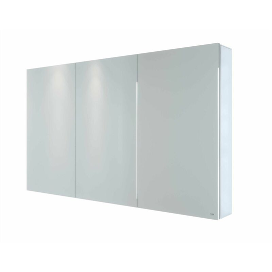 Rak Gemini Bathroom Mirror Cabinet Cupboard Triple Door Aluminium 700 x 1200mm - Silver