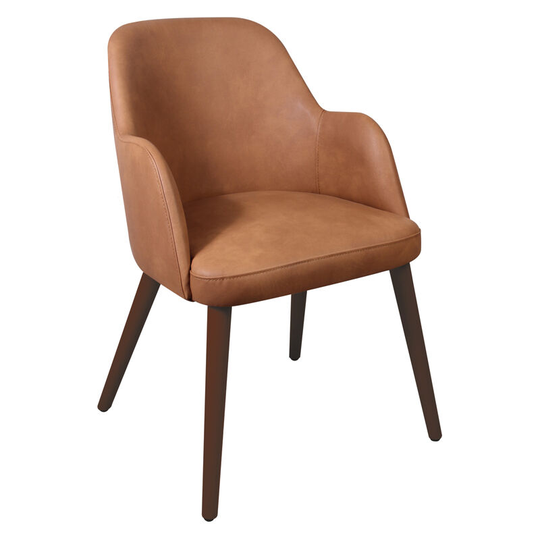 Fenect Armchair - Faux Leather - Cognac Vintage Elegance. - Tan