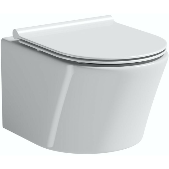 Mode - Tate wall hung toilet with slim soft close seat - White