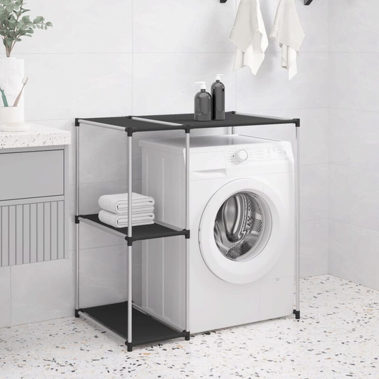 Asupermall - Storage Rack over Washing Machine Black 87x55x90.5 cm Iron