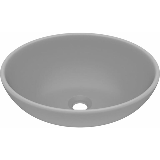 Vidaxl - Luxury Basin Oval-shaped Matt Light Grey 40x33 cm Ceramic Grey