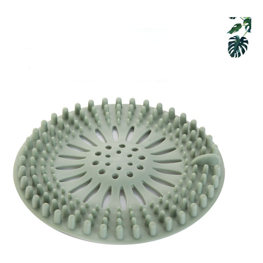 Shower Drain Covers, Hair Catcher Filter Silicone Shower Tube Drain Hair Catcher Stopper with Suction Cup for Kitchen Bathroom (green)