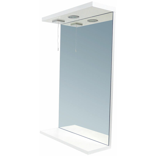Bianco Illuminated Bathroom Mirror 550mm w High Gloss White - Verona