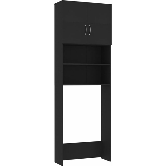 Washing Machine Cabinet Black 64x25.5x190 cm Engineered Wood Vidaxl black