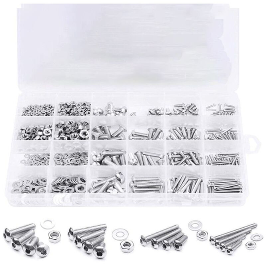 M2 M3 M4 M5 M6(Total 880pcs)304 Stainless Steel Hex Socket Countersunk Head Machine Screws,20 Kinds of Size Socket Cap Bolts Hex Socket Drive Screws
