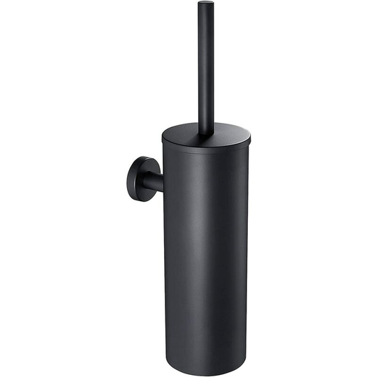 Black wall mounted toilet brush with toilet brush holder, 304 stainless steel bathroom toilet brush with long handle, Toilet brush with antibacterial