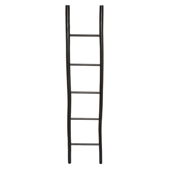Black Wicker Ladder Quilt Rack