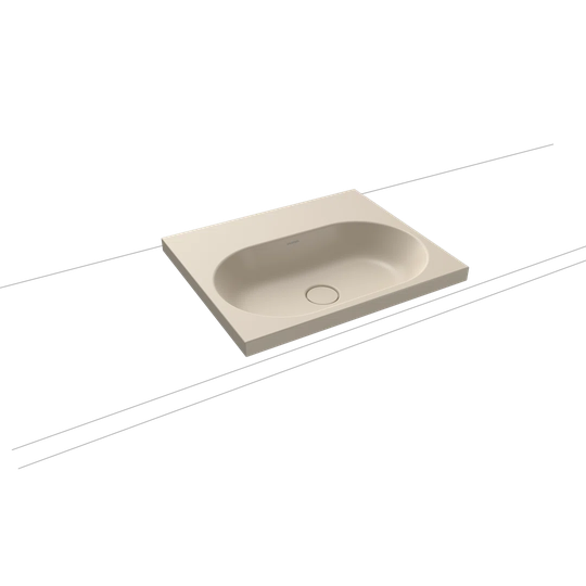 Centro Warm Beige Steel Enamel Rectangular Inset Bathroom Sink