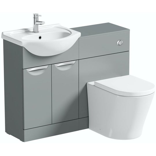 Elsdon stone grey 1060mm combination with contemporary back to wall toilet and seat - Grey - Orchard