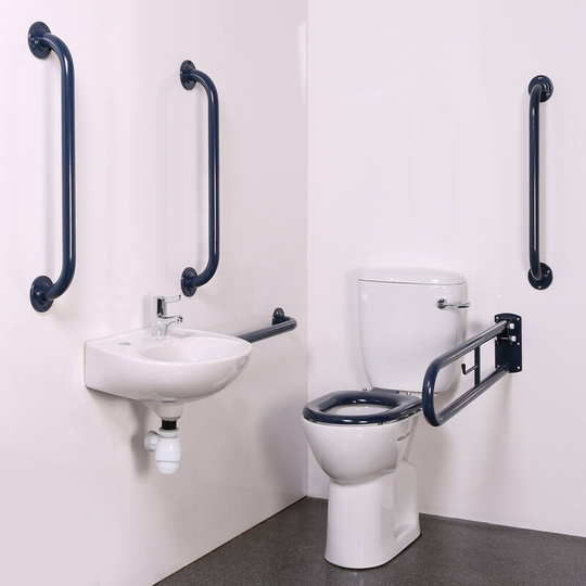 Nyma pro Close Coupled Doc m Pack White - 5 x Dark Blue Grab Rails - Nymas