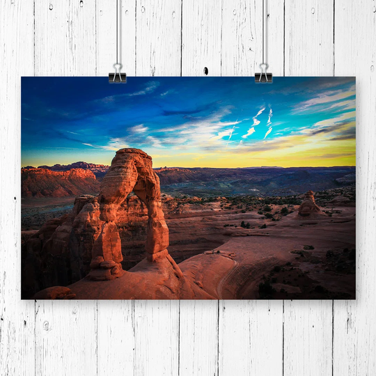 'Stone Arch Utah Landscape & Mountains' Graphic Art