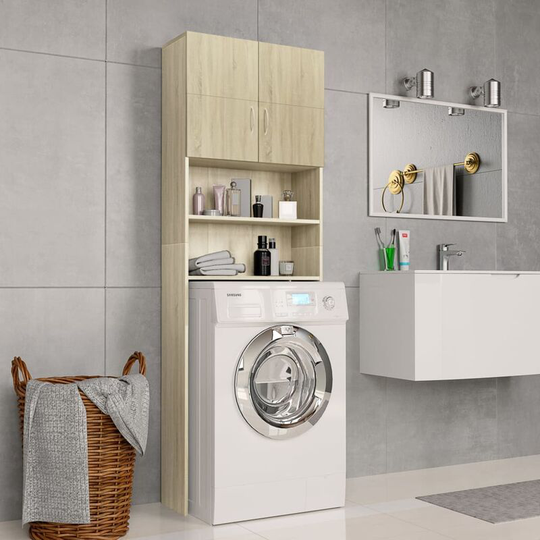 Washing Machine Cabinet Sonoma Oak 64x25.5x190 cm Chipboard VDTD31059 - Topdeal