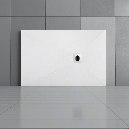 1000x800mm Anti-Slip Slate Effect stainless steel strip Drain cover Rectangle Shower Tray & Base +Waste Trap