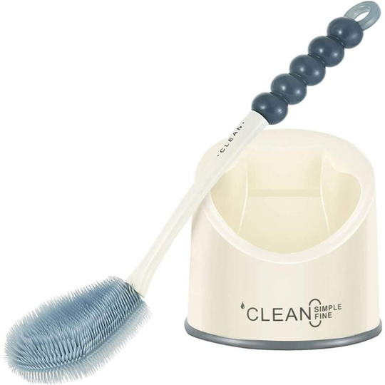 Toilet Brush Antibacterial Silicone Toilet Brush Toilet Brush Set Long Handle Toilet Brush with Hygienic Support for bathroom storage and