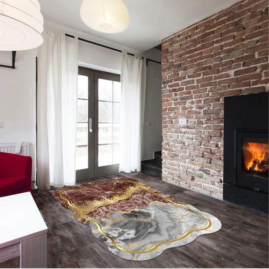 Marston Machine Woven Brown/Grey/Gold Rug