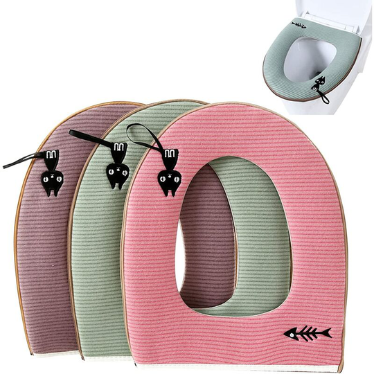 Toilet Cover, 3pcs Toilet Seat Cover Toilet Seat Cushion Washable Toilet Seat Cover Cushion Toilet Cover