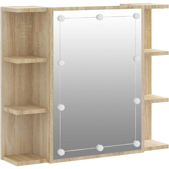 Mirror Cabinet with led Sonoma Oak 70x16.5x60 cm Vidaxl Brown