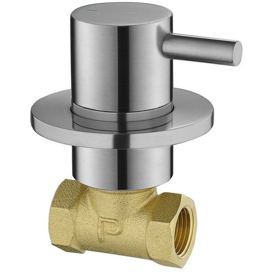 Flova - Levo Hot Wall Mounted Shut Off Valve - Brushed Nickel - bn-lvwmconhw - Brushed Nickel