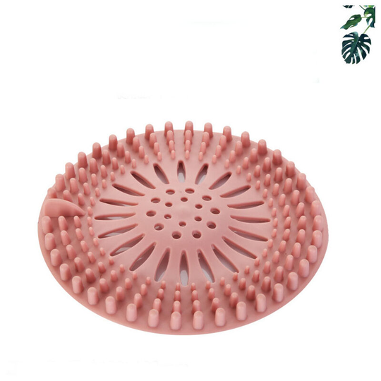Shower Drain Covers, Hair Catcher Filter Silicone Shower Tube Drain Hair Catcher Stopper with Suction Cup for Kitchen Bathroom (pink)