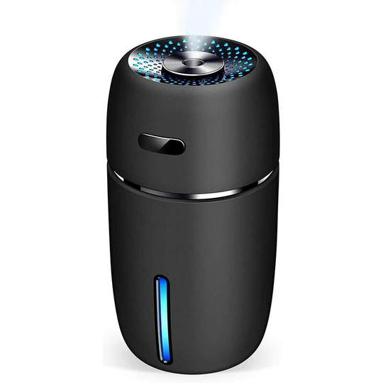 Sunflowergb - usb Car Humidifier, 200ml Mini Portable Humidifier Air Purifier with 7 Colors led Night Light, Car Office Bedroom, etc. (Black) 1 piece