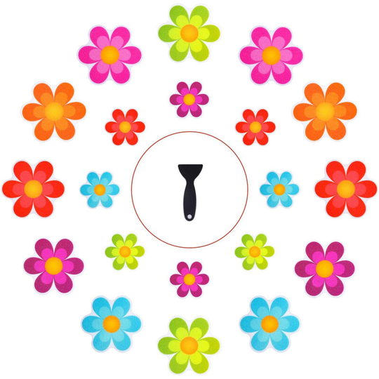 Bathtub Stickers Non Slip Safety Shower Treads Adhesive Luminous Flower Appliques With Scraper Premium Quality