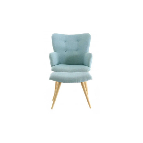 Armchair With Footstool Stockholm Blue/Green